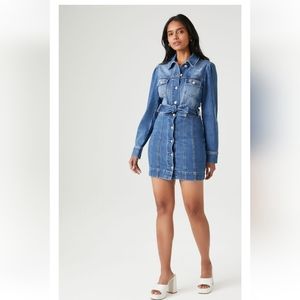 Forever 21 Denim Mini Shirt Dress - Medium Denim (New with Tags)